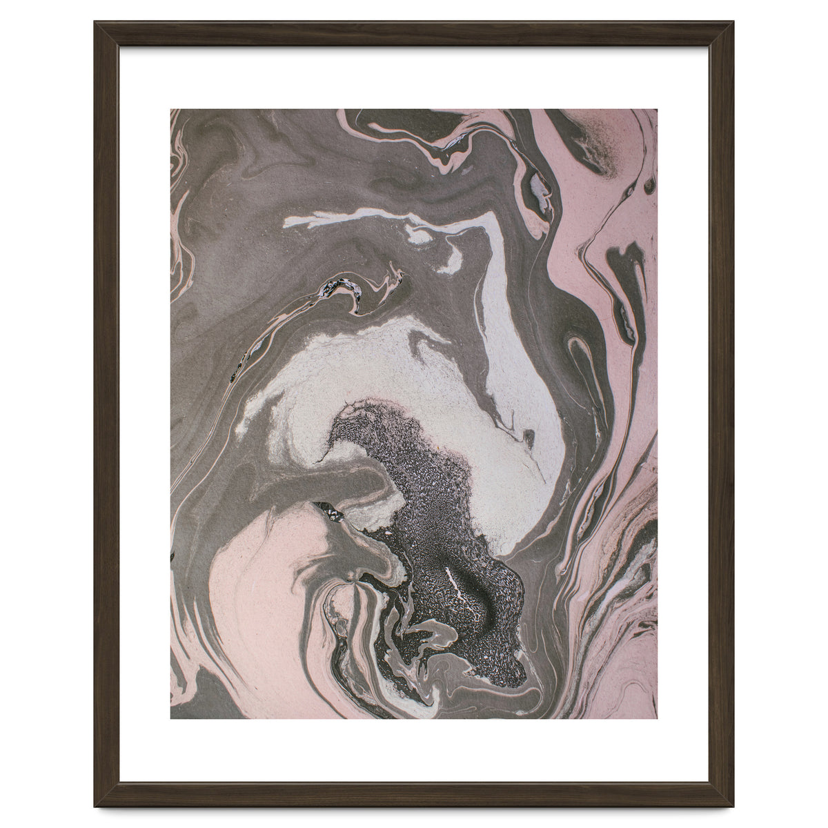Pink and gray marbled paper