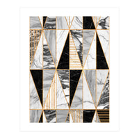 Marble Triangles - Black and White (Print Only)