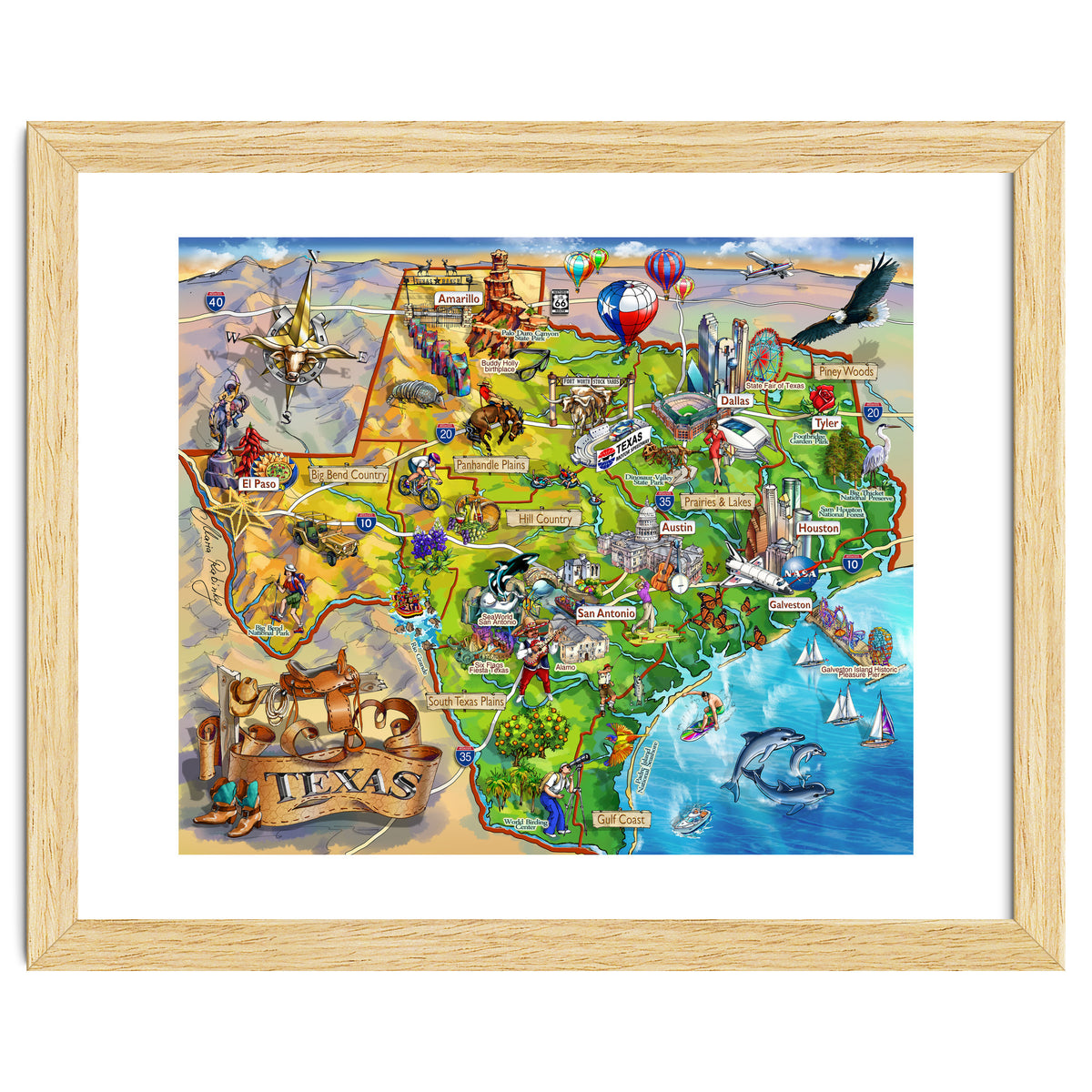 Texas Illustrated Map