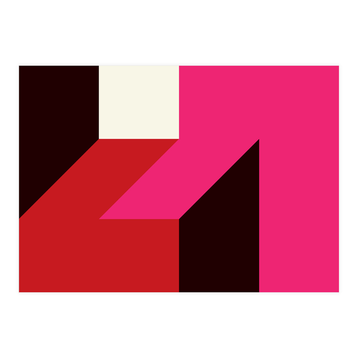 Geometric Shapes No. 62 - red, magenta & black (Print Only)