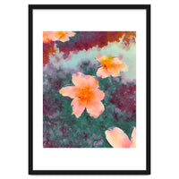 Floating In Love, Watercolor Lotus Pond Botanical Lake, Forest Jungle Floral Painting