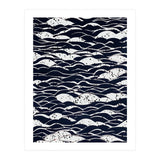 Rain, Abstract Storm Black & White, Monochromatic Line Art Sketch, Simple Eclectic Painting (Print Only) thumbnail