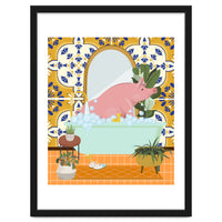 Piggie Bathing in Moroccan Style Bathroom