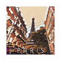 Paris, Eiffel tower street view. (Print Only)