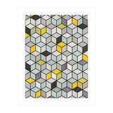 Colorful Concrete Cubes - Yellow, Blue, Grey (Print Only) thumbnail