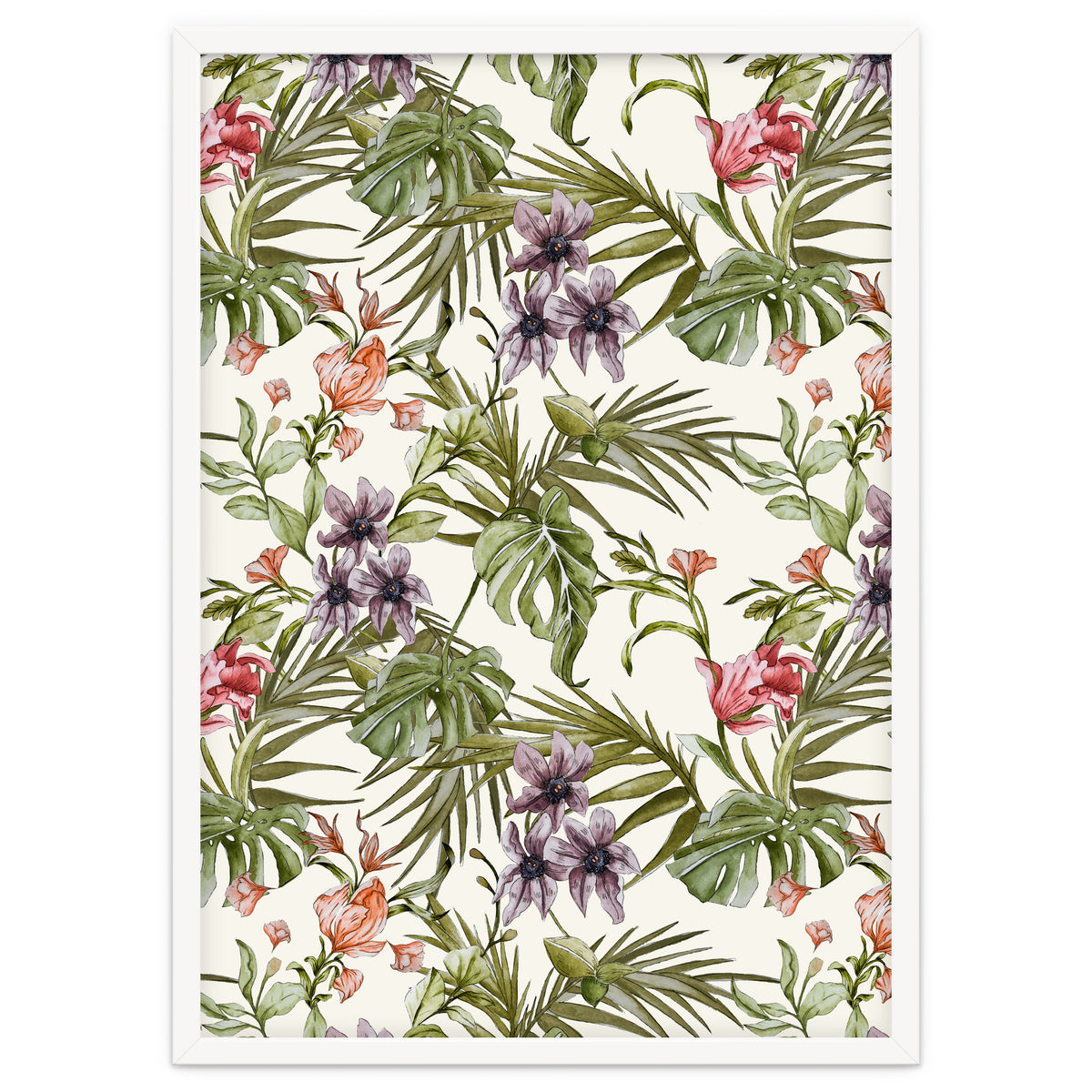 Watercolor tropical foliage