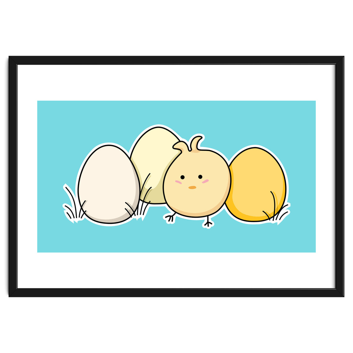Kawaii Cute Chick And Eggs