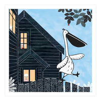 Picket Fence Pelican (Print Only)