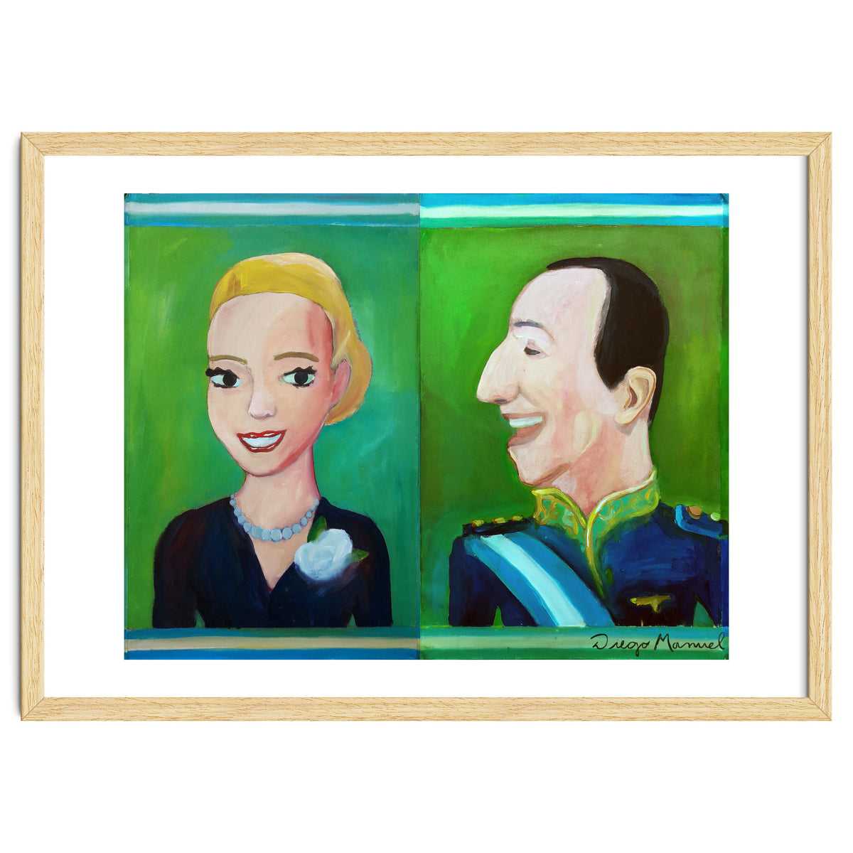 Evita y Juan Perón Díptico