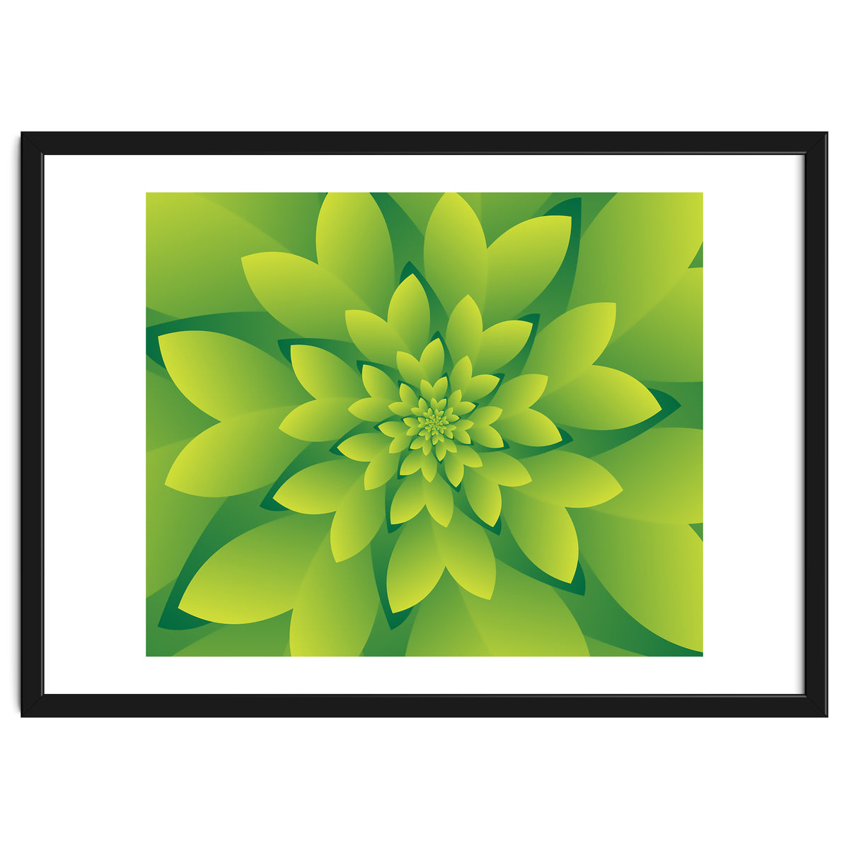 Abstract Green Floral Design 3D ART