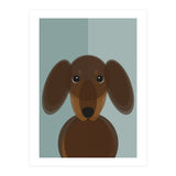 Mid Century Geometric Dachshund Dog (Print Only) thumbnail
