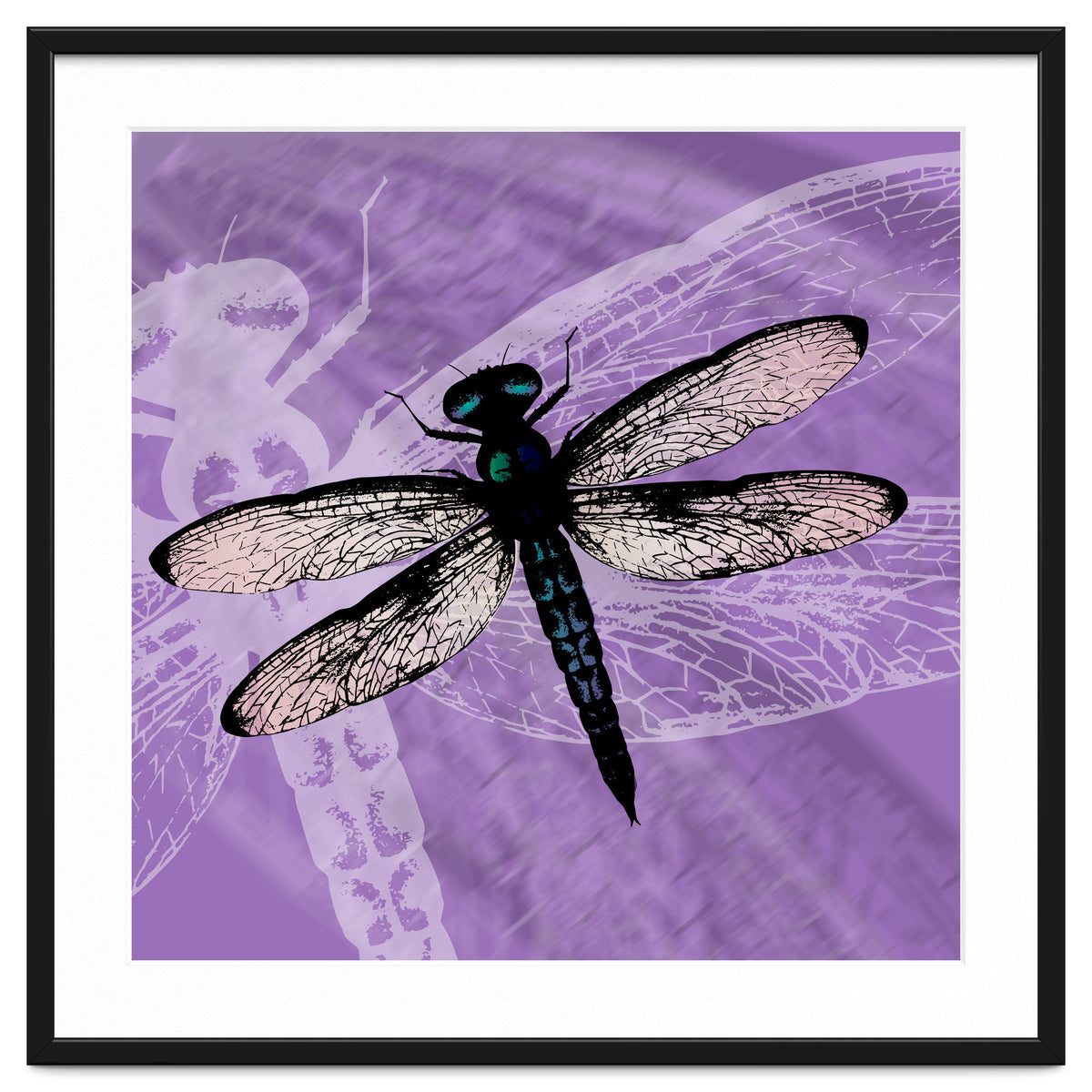 Blue dragonfly vector