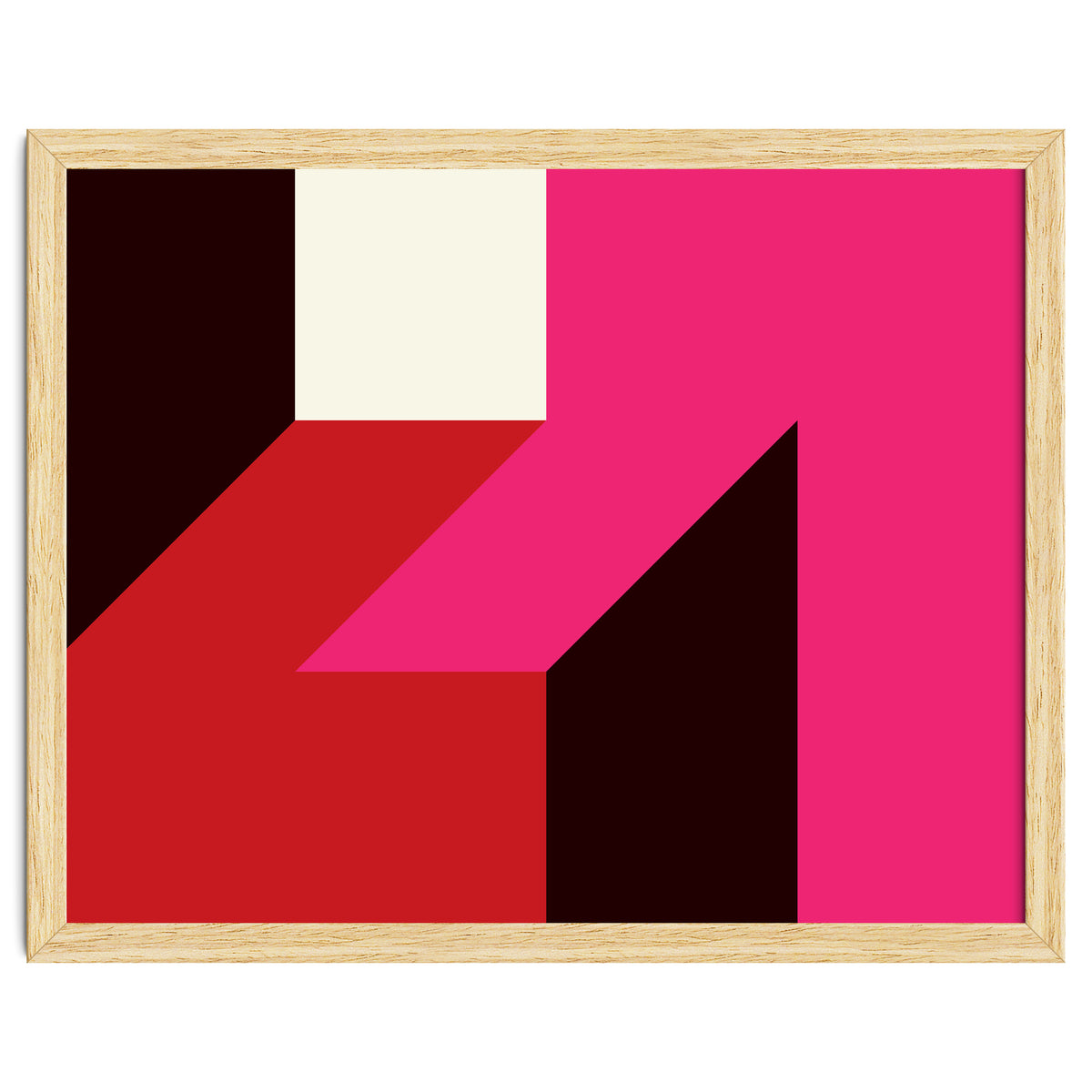 Geometric Shapes No. 62 - red, magenta & black