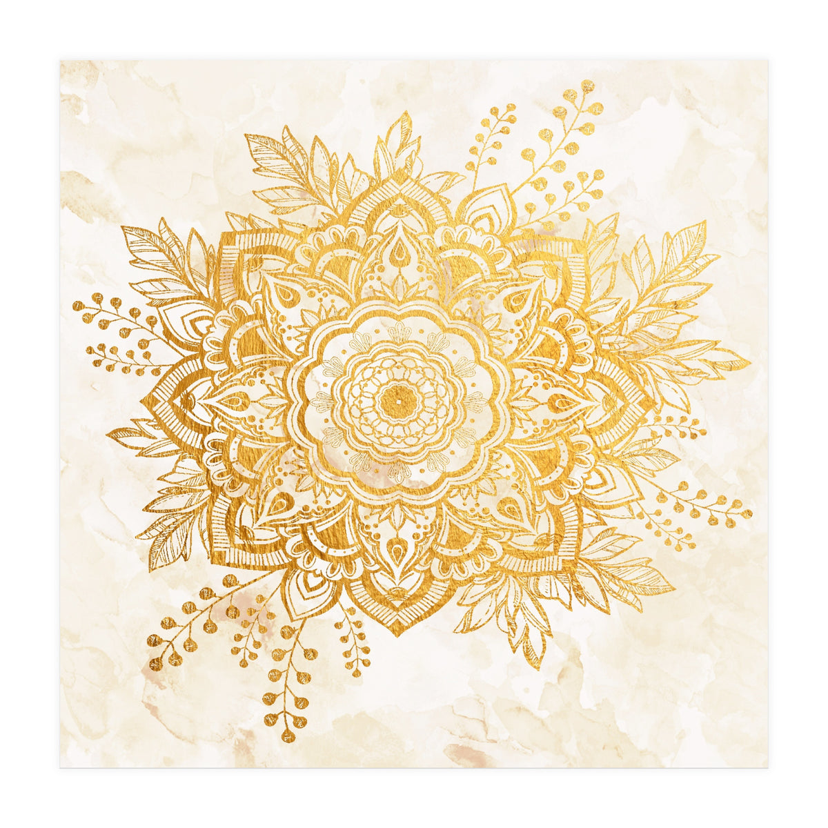 Queen Starring of Mandala-Gold Sunflower II (Print Only)
