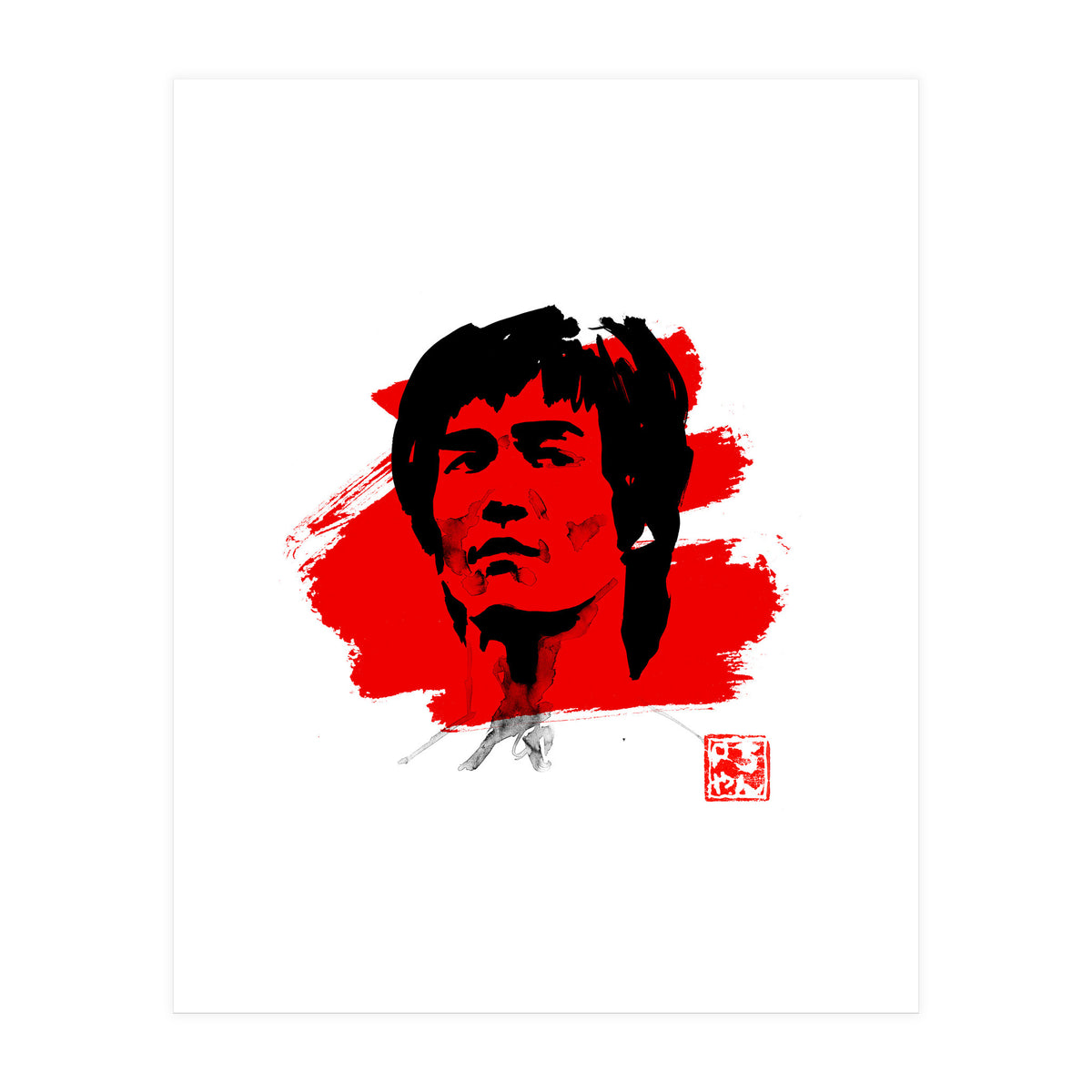 bruce lee in red (Print Only)