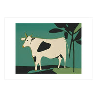 Cow in Green Landscape (Print Only)