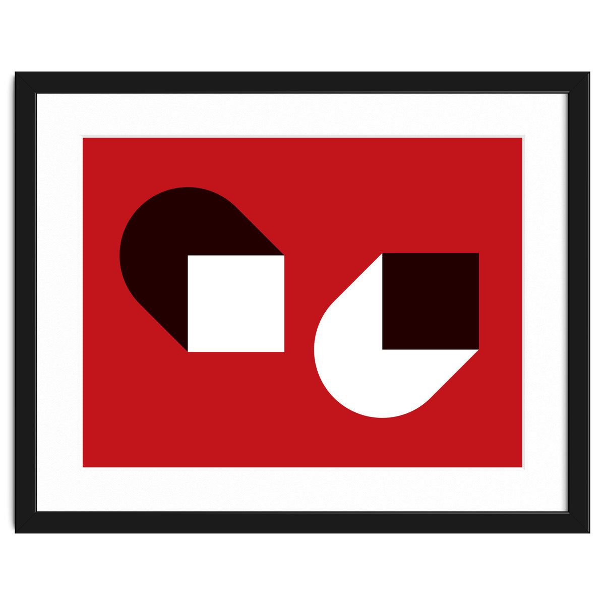 Geometric Shapes No. 38 - red, white & black