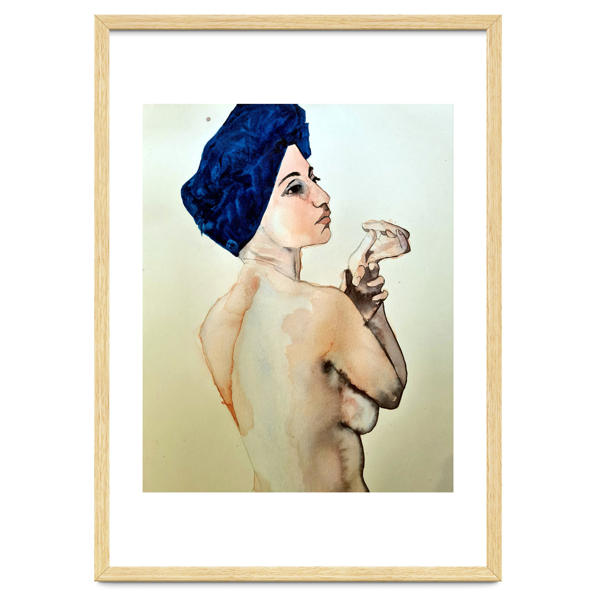 Untitled #89 - Nude in a blue turban