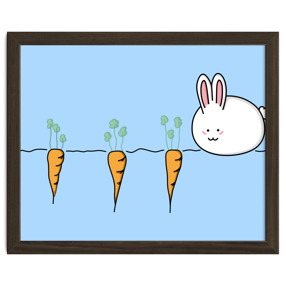 Kawaii Cute Rabbit With Carrots