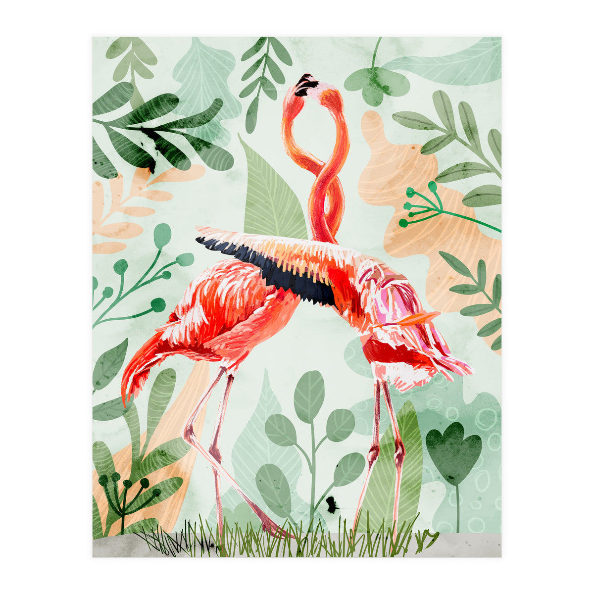 Flamingo Love (Print Only)