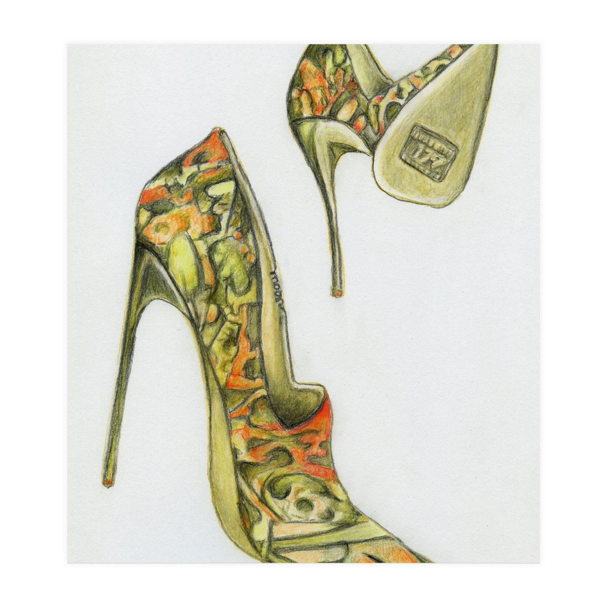 Green stiletto shoes (Print Only)