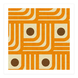 70s Curve Lines Orange Brown  (Print Only) thumbnail