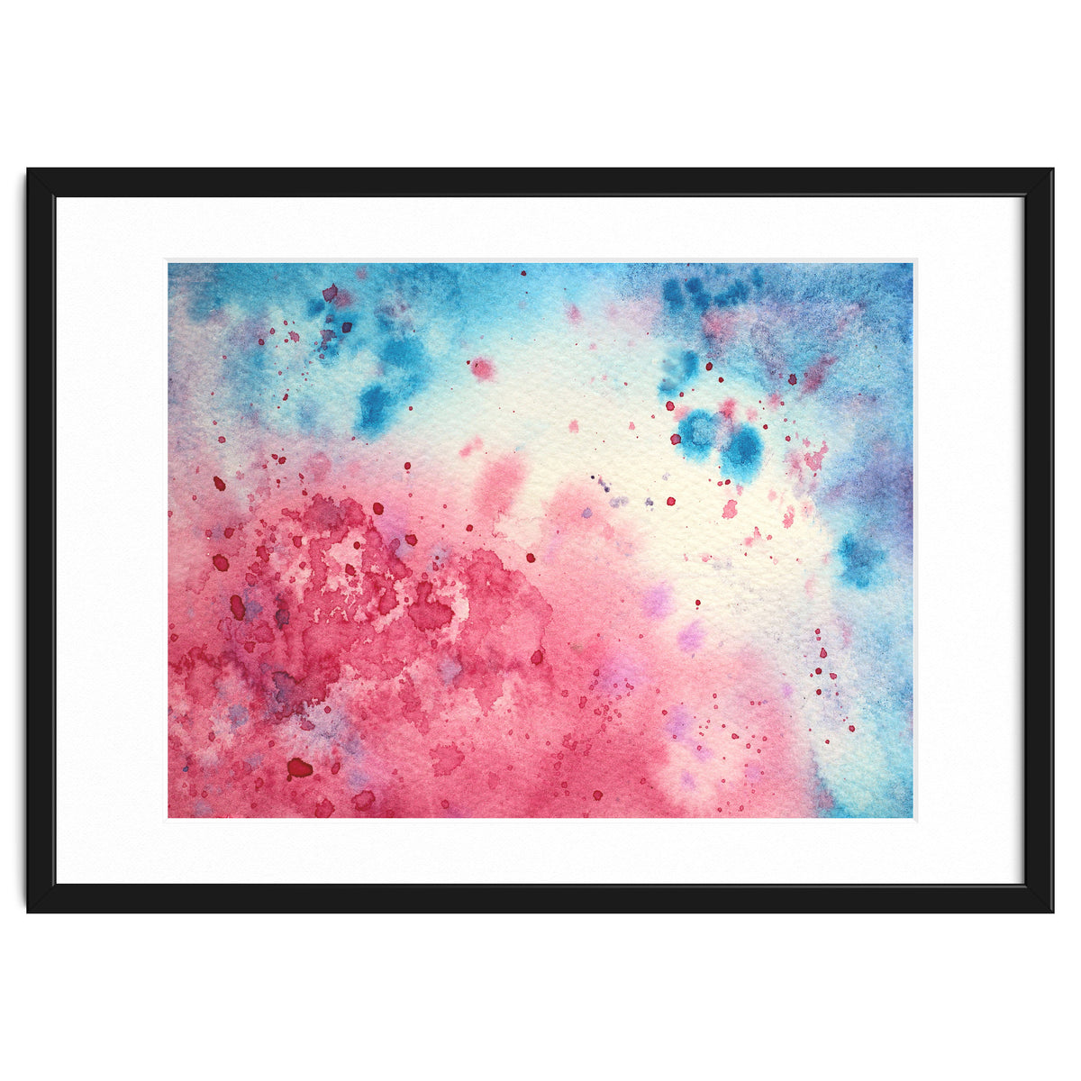 When pink meets blue || abstract watercolor