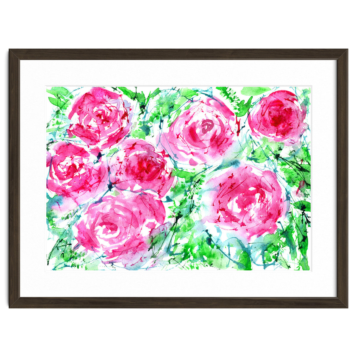 Blooming bouquet || watercolor roses