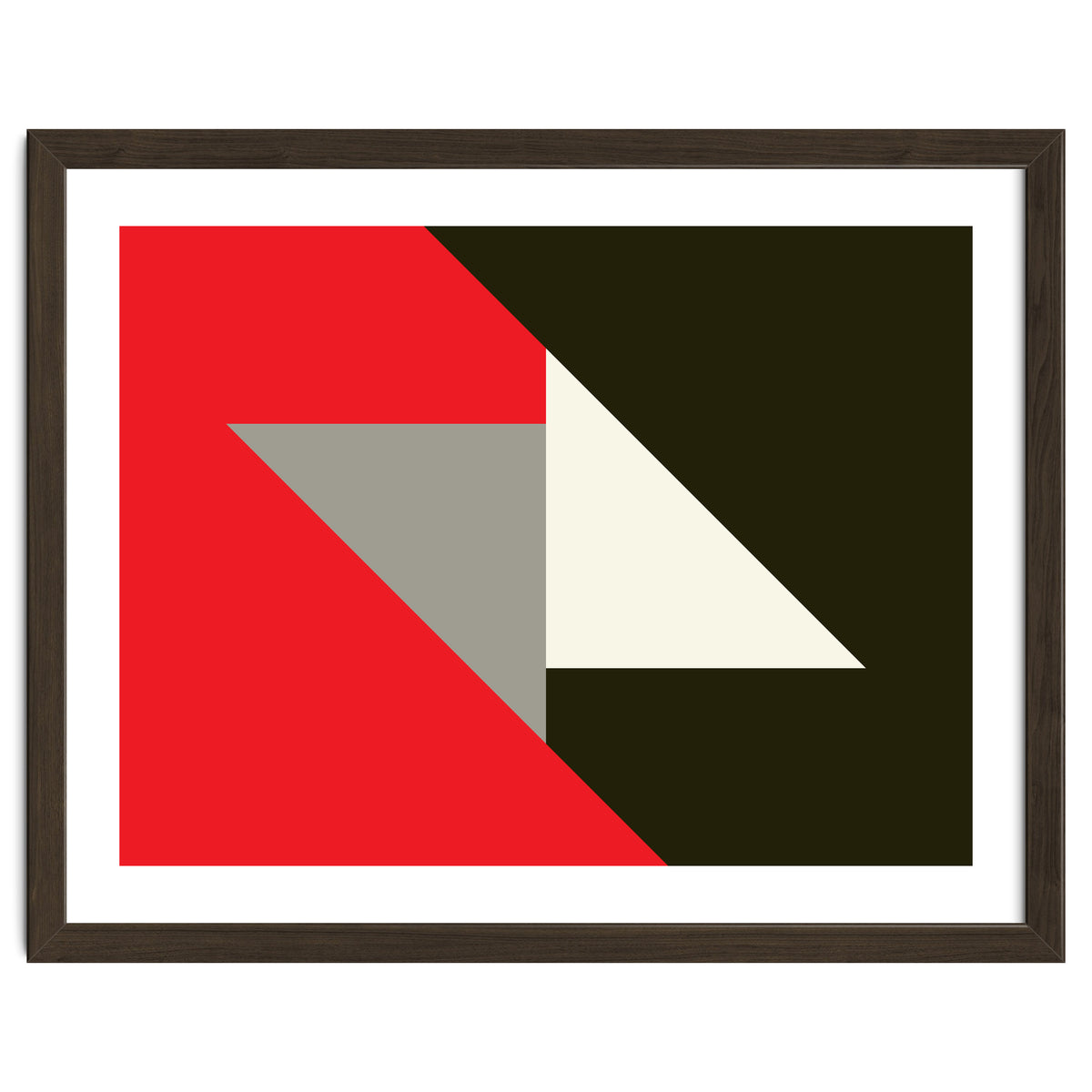 Geometric  Shapes No. 63 - triangles, red, black, grey