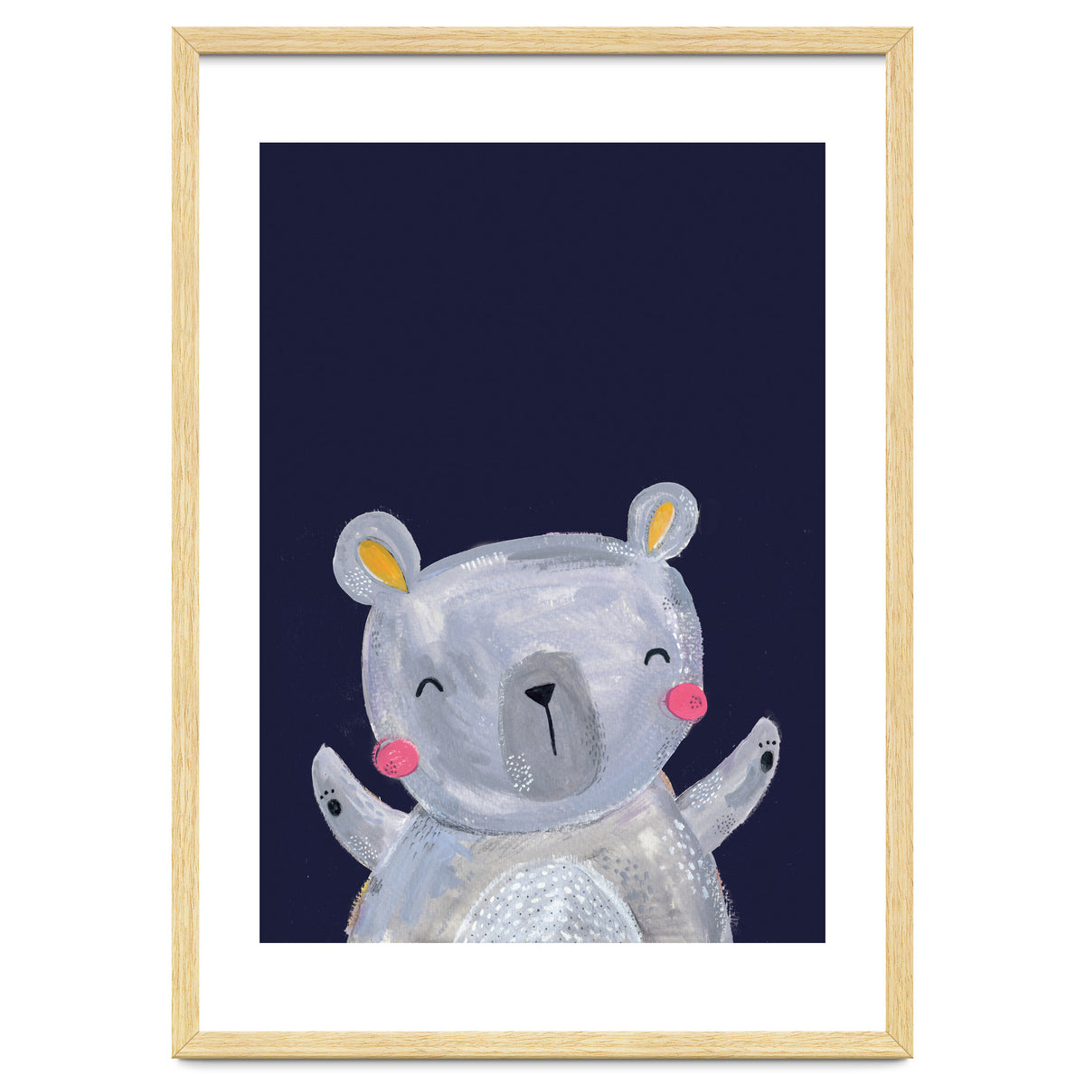 Woodland Bear On Navy