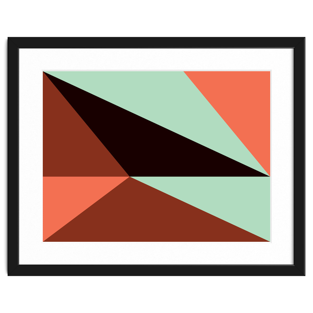 Geometric Shapes No. 17 - pink, brown, mint green & black