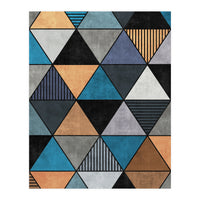 Colorful Concrete Triangles 2 - Blue, Grey, Brown (Print Only)