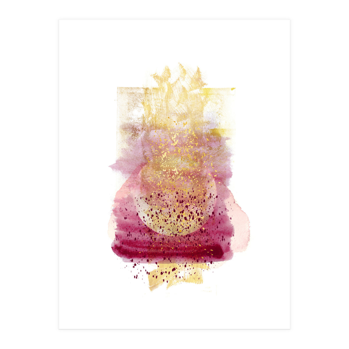 Abstract watercolour summer moon (Print Only)