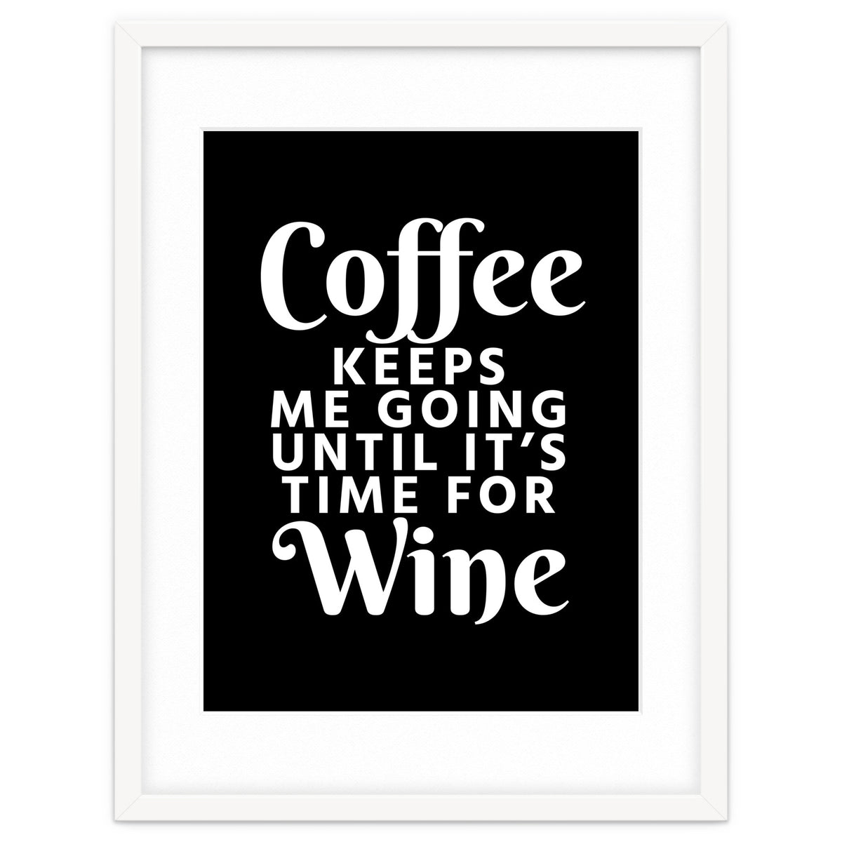 Coffee Keeps Me Going Until It's Time For Wine Black