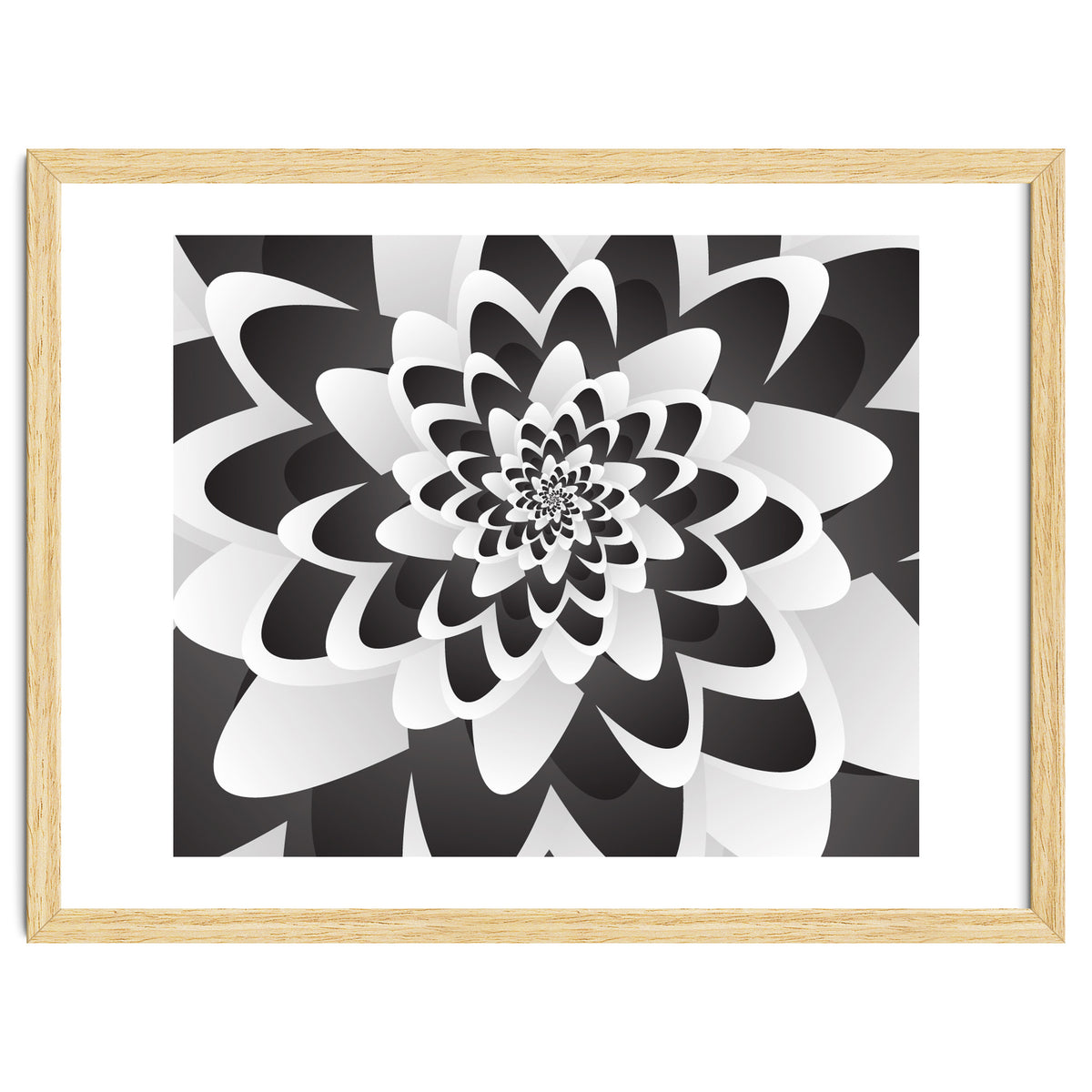 Mono Chrome Flower Spiral