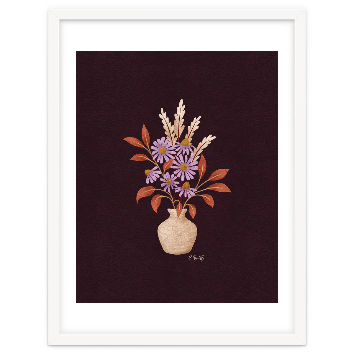 Purple Floral Vase Still Life