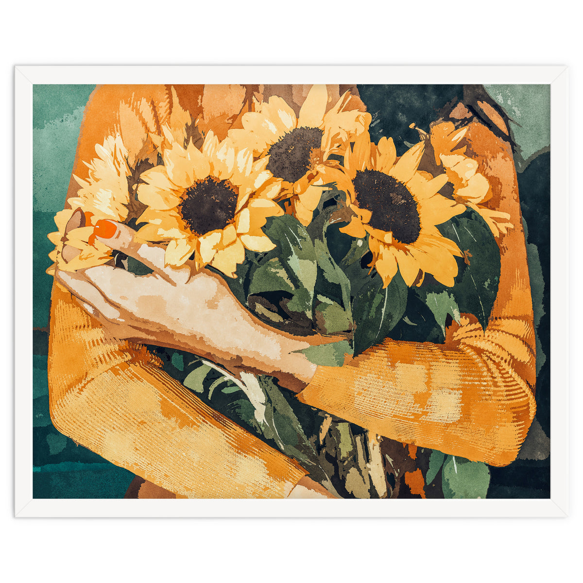 Holding Sunflowers