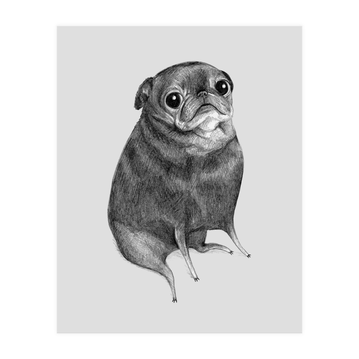 Sweet Black Pug (Print Only)