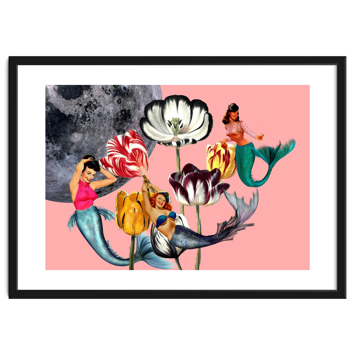 Mermaid Floral with moon