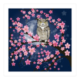 Great horned owl in a blossom tree (Print Only) thumbnail