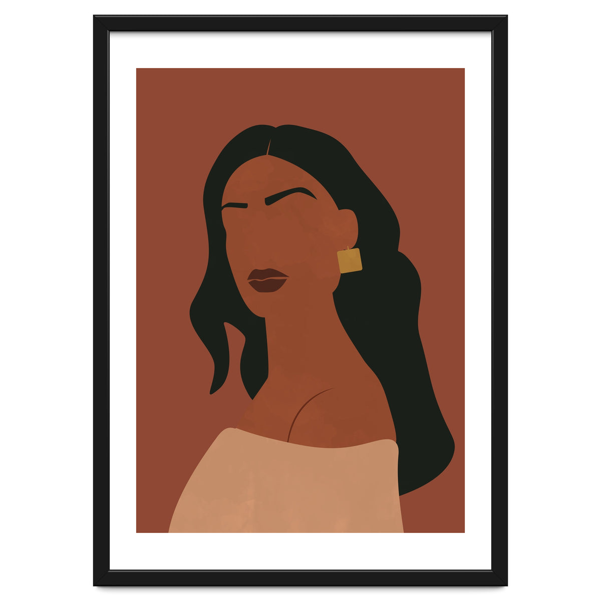 Abstract Woman with Gold Earring