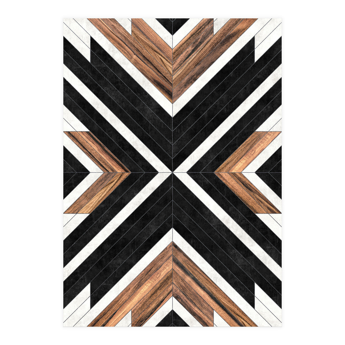 Urban Tribal Pattern No.1 - Concrete and Wood (Print Only)