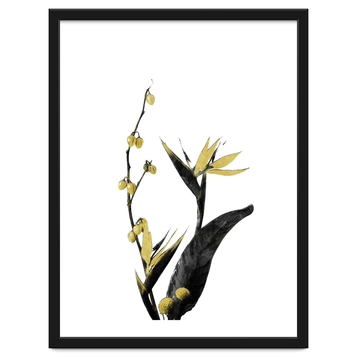 Flower Minimal Black And Gold 02