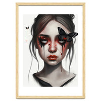 Goth Girl With Butterflies Portrait