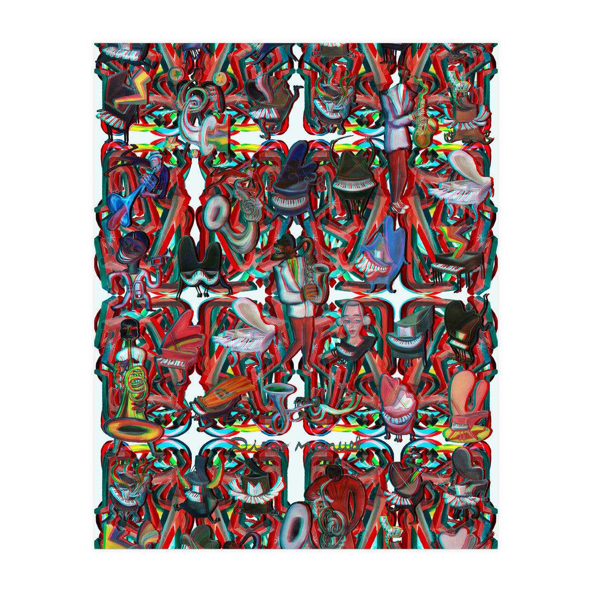 Formas 14 34 3d And Pianos 6 (Print Only)