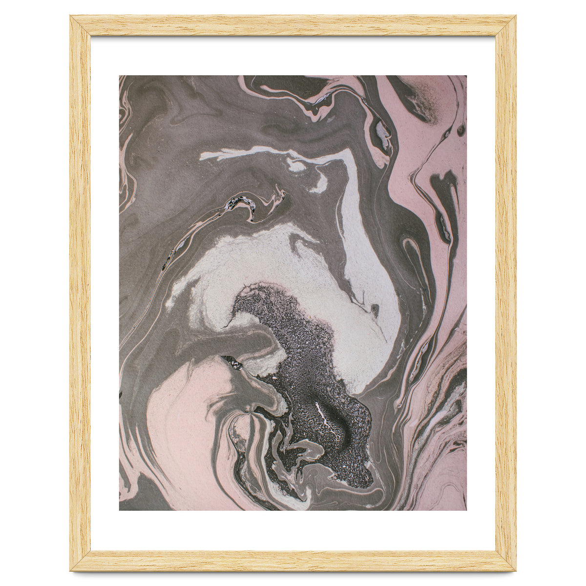 Pink and gray marbled paper