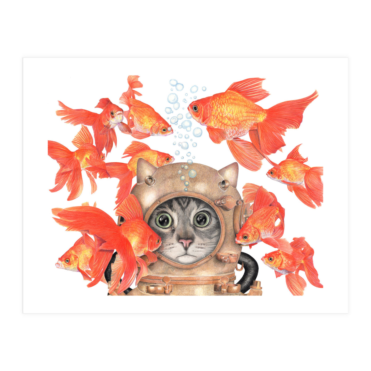 Scuba Cat  (Print Only)