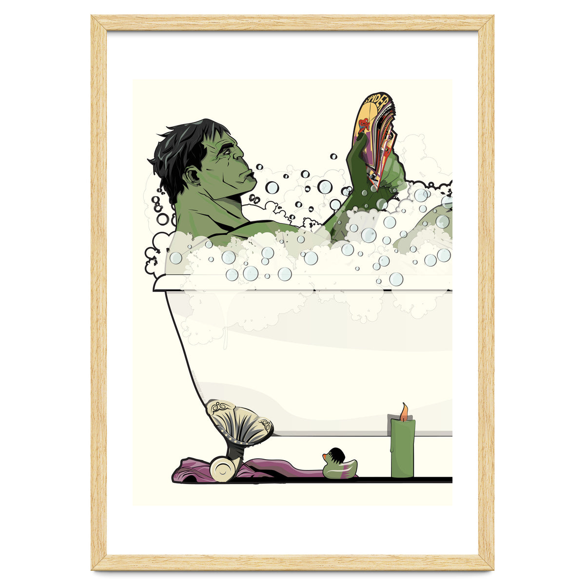 The Incredible Hulk in the Bath, funny Bathroom Humour