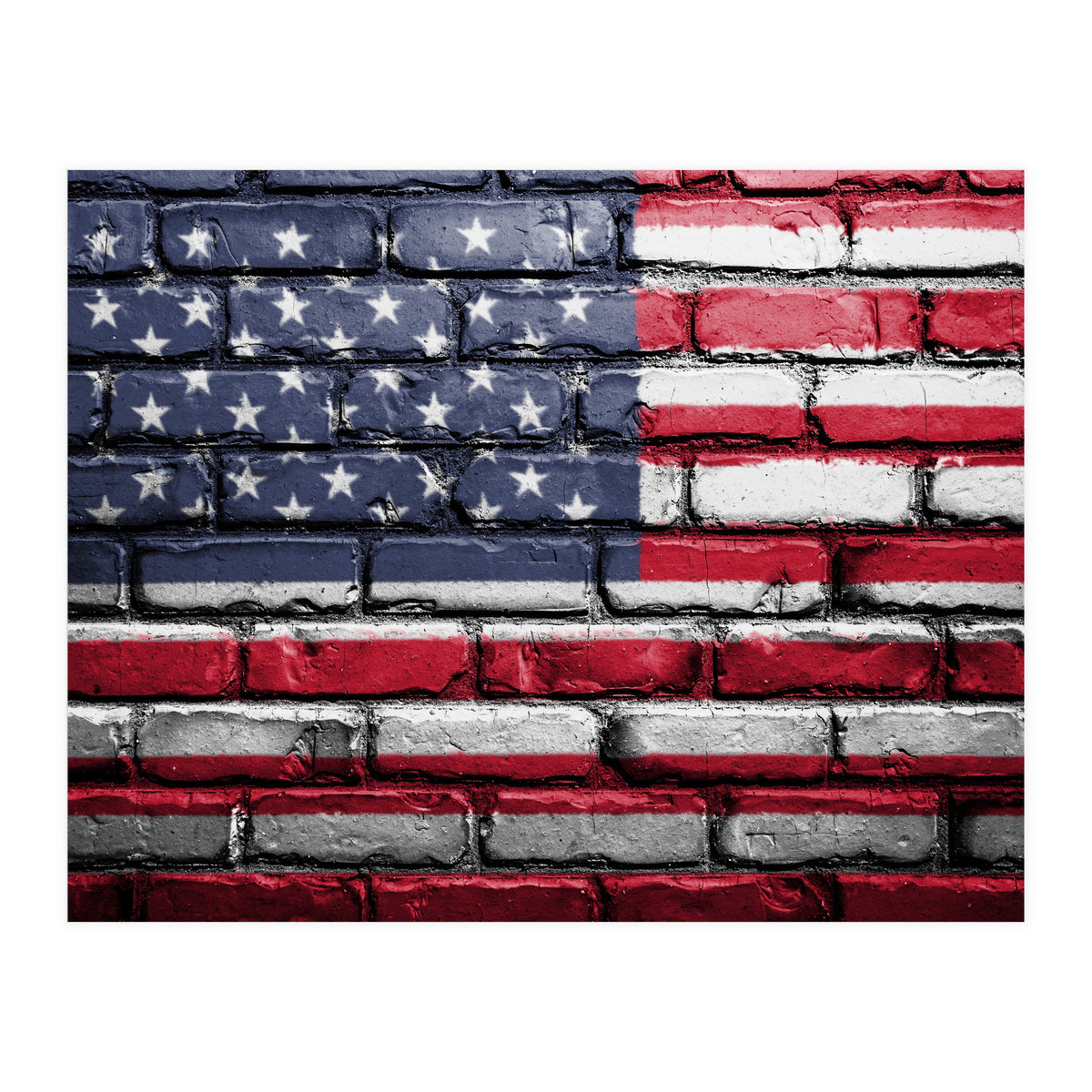 Wall painted US flag (Print Only)