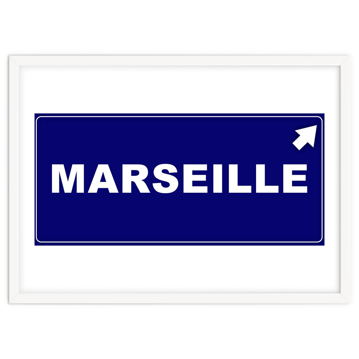 Let`s go to Marseille, France! Blue road sign